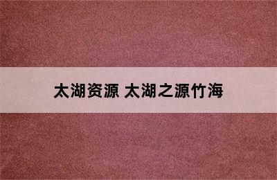 太湖资源 太湖之源竹海